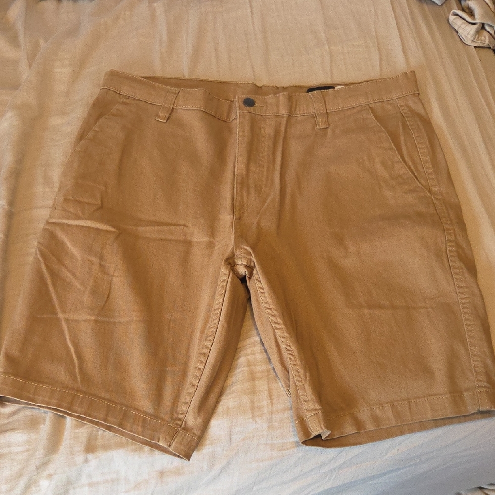Volcom Men's Khaki Flat Front Shorts